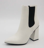 Chelsea Color Block Bootie WHITE