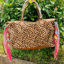 Load image into Gallery viewer, Fashion European and American tassel printed weekend bag
