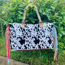 Load image into Gallery viewer, Fashion European and American tassel printed weekend bag
